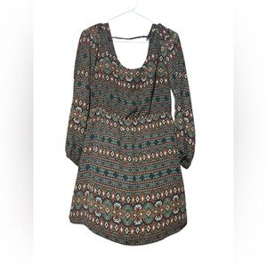 Umgee Multicolor Geometric Long Sleeve Dress